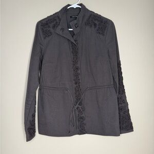 Love Sam Charcoal Embroidered Utility Jacket